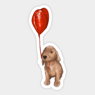 Valentine puppy Sticker